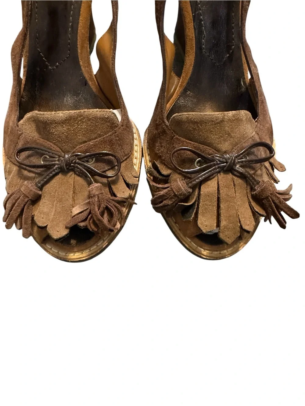 Nine West Kaneshar Wedge Suede Slingbacks SZ 9